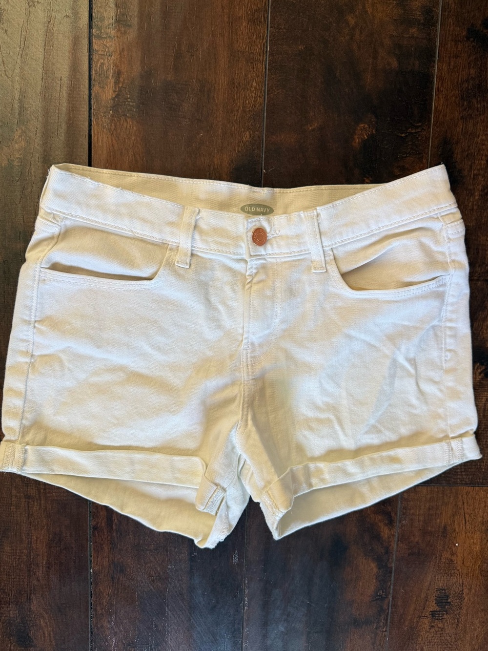 Old Navy White Denim Cuffed Jean Shorts